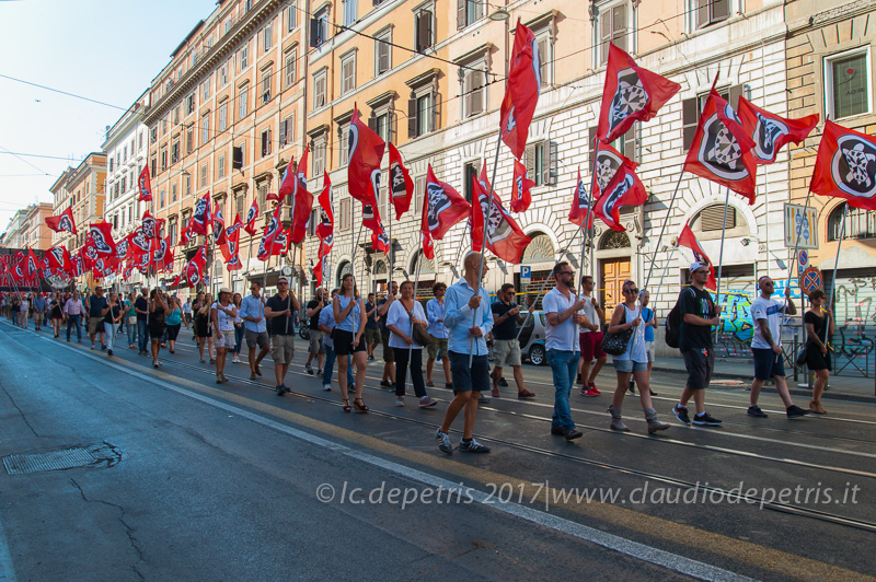 Roma, 24/6/2017: Casa Pound manifesta contro lo Ius Soli