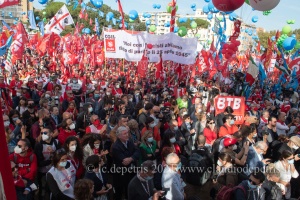 Roma 16/10/2021, Piazza San Giovanni: "Mai più fascismi" 