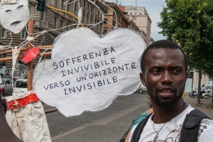 Migranti on the road, piazza dell'Esquilino 16/6/2015