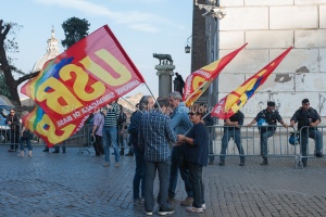 Roma, 29/9/2017 manifestazione Usb in Campidoglio