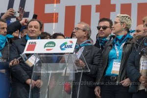 Roma 9/2/2019, manifestazione nazionale Cgil-Cisl-Uil