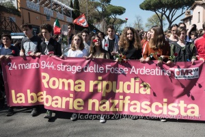 Roma, 22/3/2019 studenti ricordano l'Eccidio delle Fosse Ardeatine