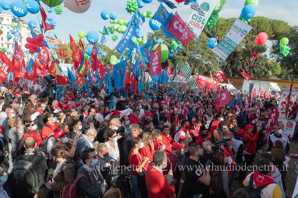 Roma 16/10/2021, Piazza San Giovanni: "Mai più fascismi" 