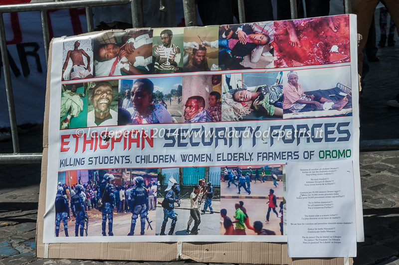 Smettete di uccidere gli studenti Oromo, piazza s.s. Apostoli 9/5/2014