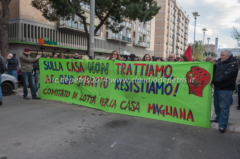 manifestazione per il diritto all'abitare, magliana 17/4/2014