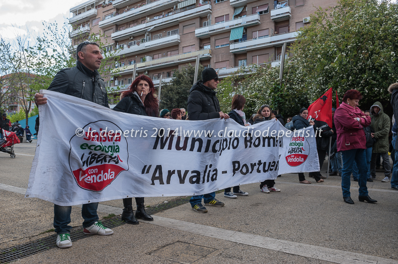 manifestazione per il diritto all'abitare, magliana 17/4/2014
