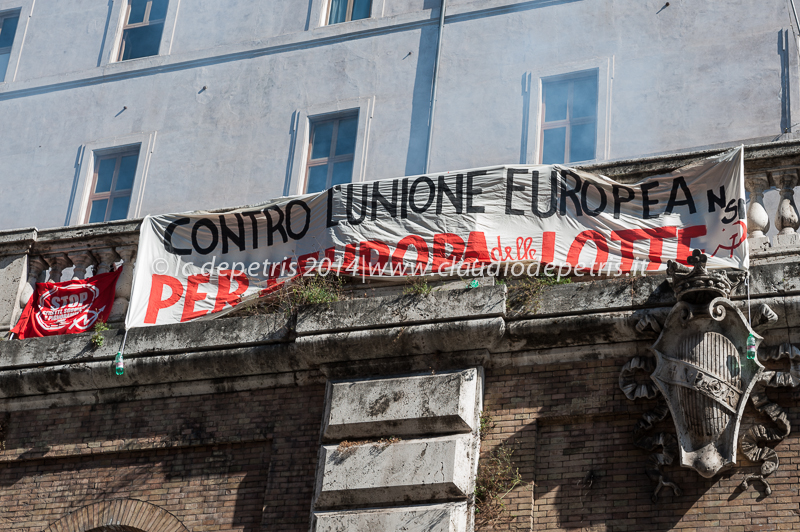manifestazione antagonisti contro unione europea 28/6/2014