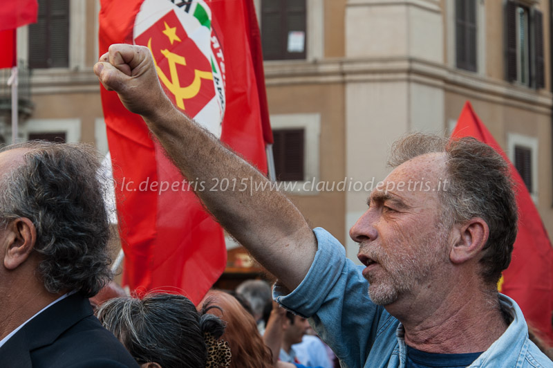 Manifestazione contro la nuova legge elettorale "italicum" in piazza Montecitorio 4/5/2015