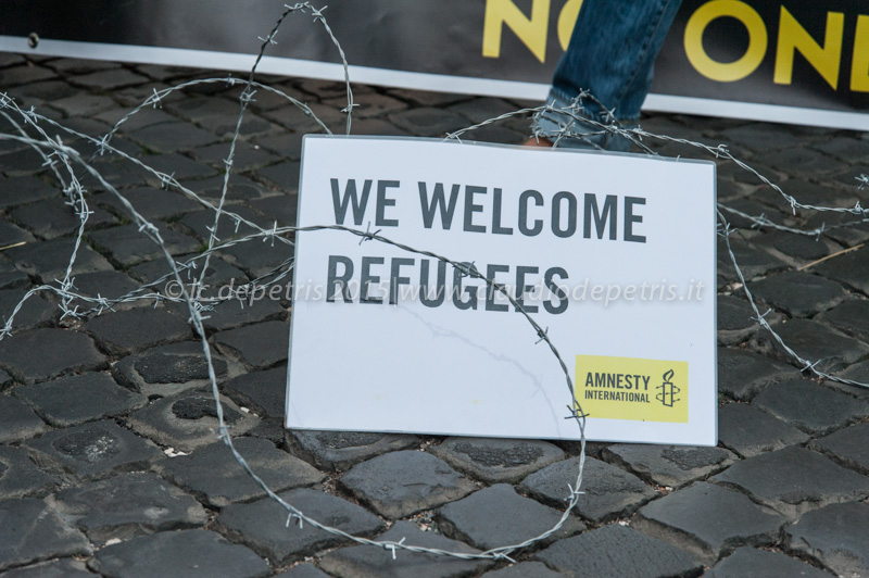 Con i migranti contro il muro costruito in Ungheria, 21/9/2015 