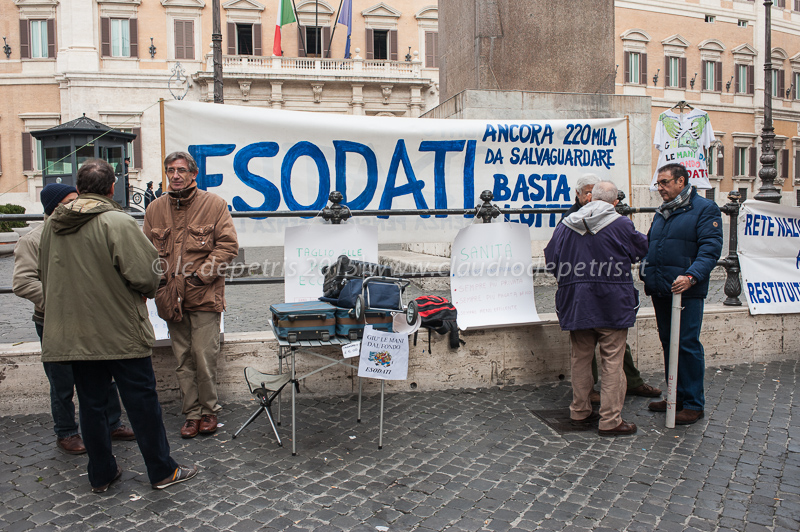Sit in lavoratori esodati a Montecitorio, 3/12/2015