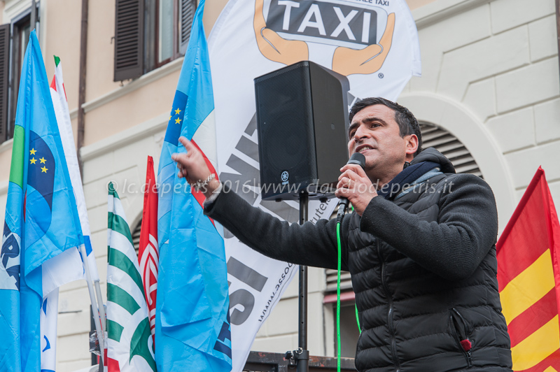 Presidio dei tassisti romani contro Uber, 26/1/2016