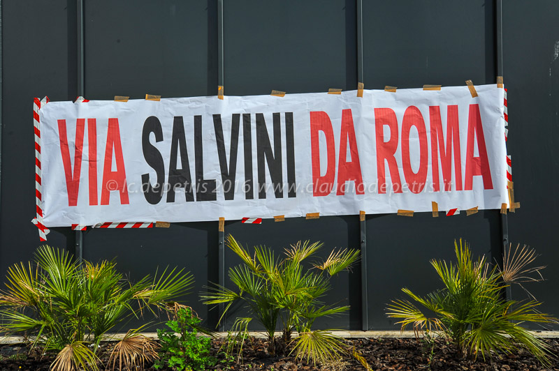 Manifestazione contro Salvini in piazza Malatesta a Roma 3/3/2016