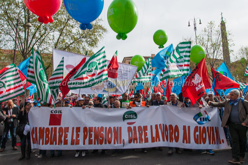 Manifestazione cgil-cisl-uil per la riforma della pensioni 2/4/2016