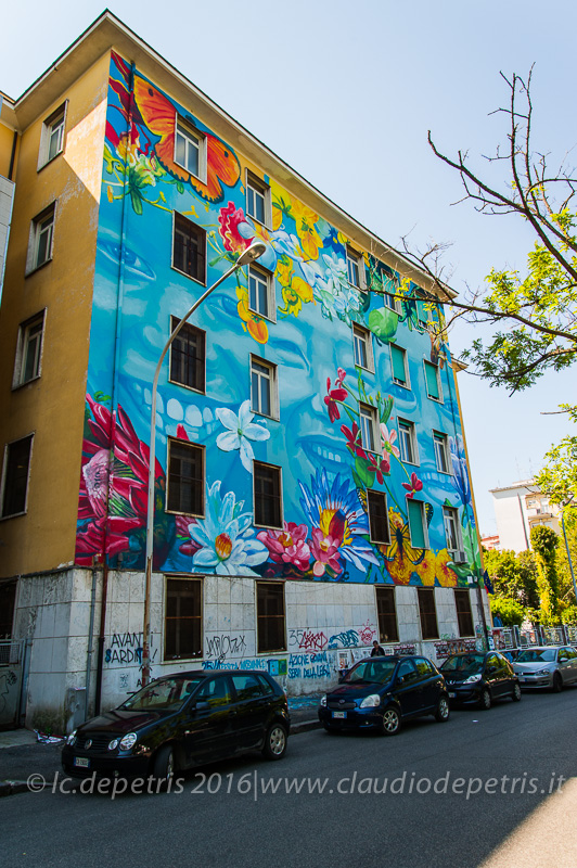 Street art liceo scientifico Caravaggio Roma, 4/5/2016