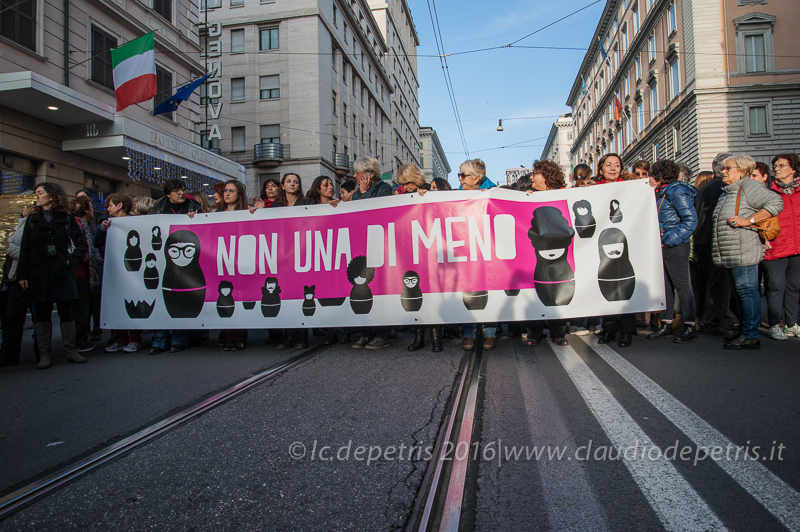 Roma 26/11/2016, dimostrazione contro la violenza sulle donne