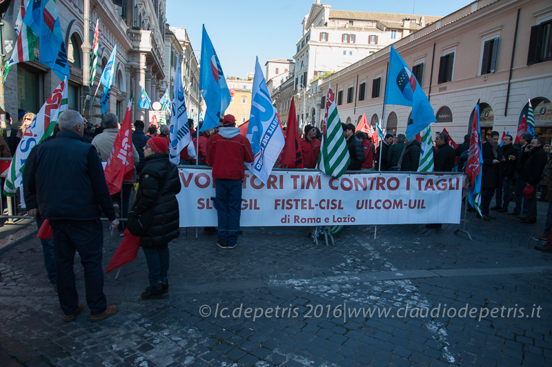 Manifestazione lavoratori Tim a Roma, 13/12/2016
