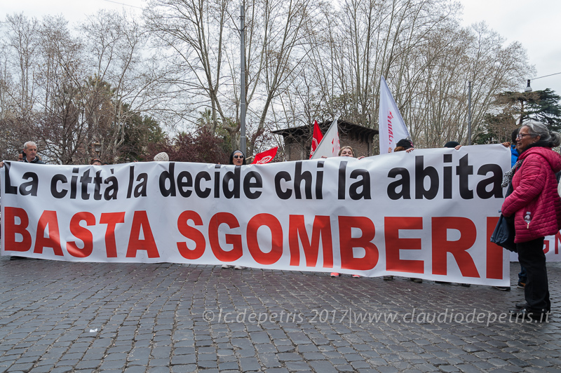 Roma: protesta dei Movimenti per il Diritto all'Abitare, 18/3/2017
