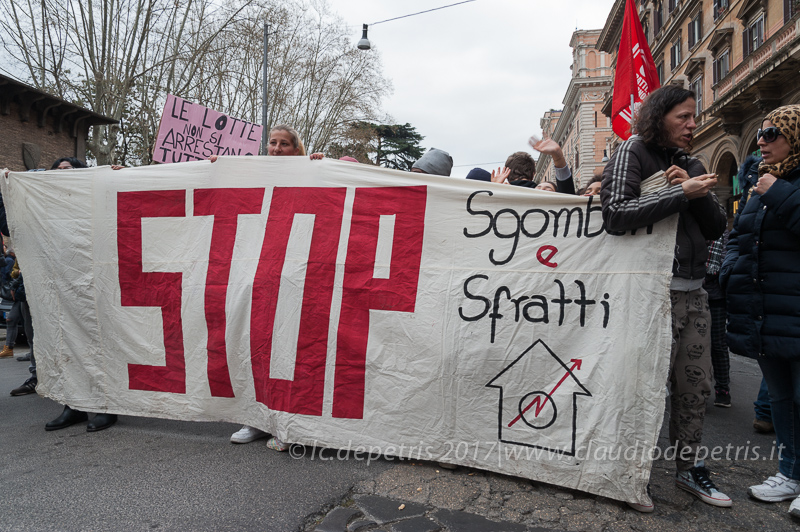 Roma: protesta dei Movimenti per il Diritto all'Abitare, 18/3/2017