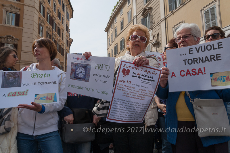 Roma: protesta dei terremotati del 2016, 1/4/2017