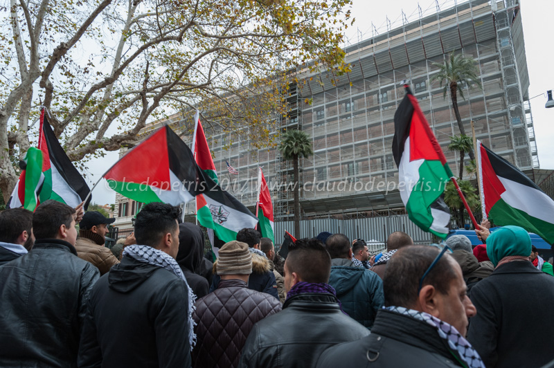 Roma:La comunità palestinese contro Trump