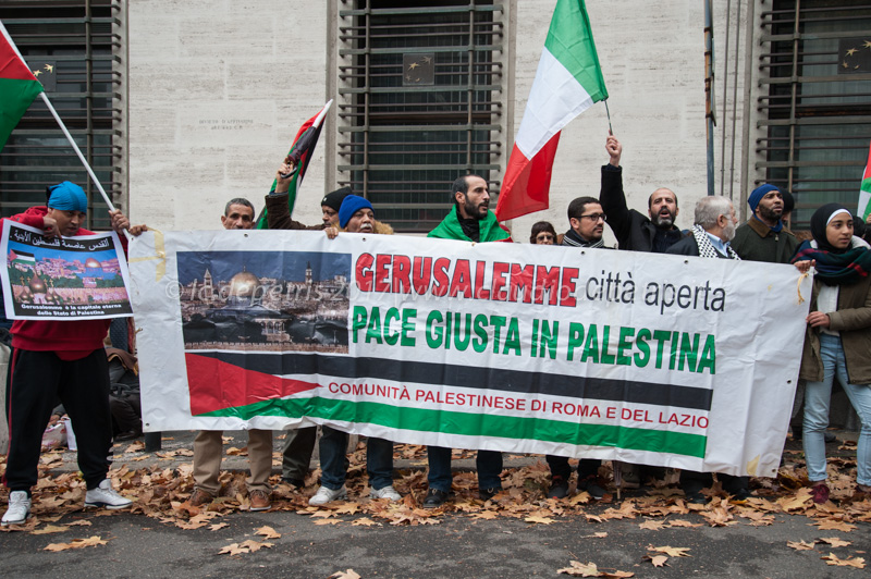 Roma:La comunità palestinese contro Trump