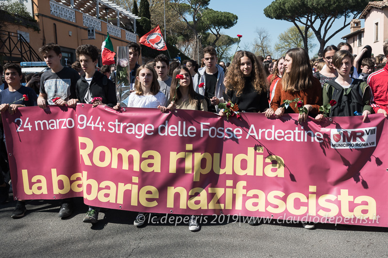 Roma, 22/3/2019 studenti ricordano l'Eccidio delle Fosse Ardeatine